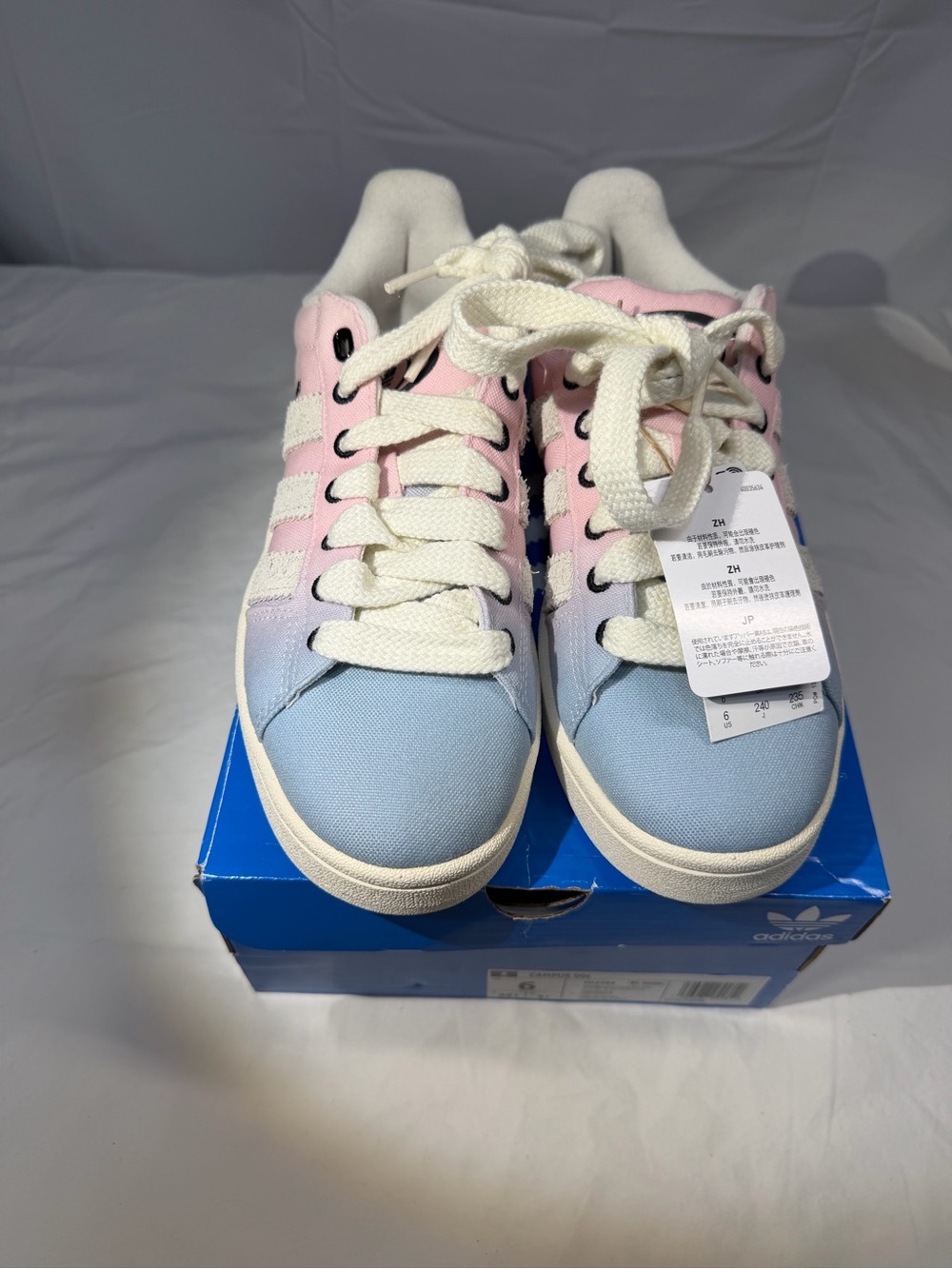 Adidas Campus Pastel Pink & Blue Canvas Sneakers W8